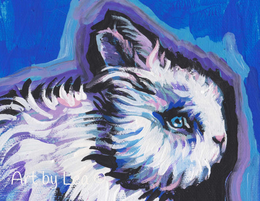Bunny Rabbit art print of pop art painting bright colors 8.5x11" fun bunny nursery art