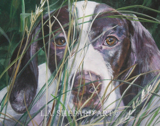 ENGLISH POINTER dog portrait PRINT of LAShepard painting 8x10"