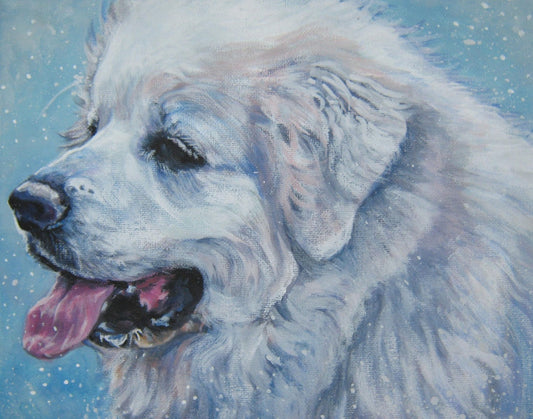 Great Pyrenees dog art CANVAS print by LA Shepard painting 8x10 portrait