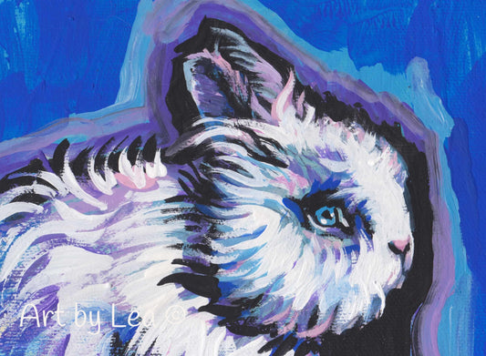 Bunny Rabbit art print of pop art painting bright colors 13x19" fun bunny nursery art