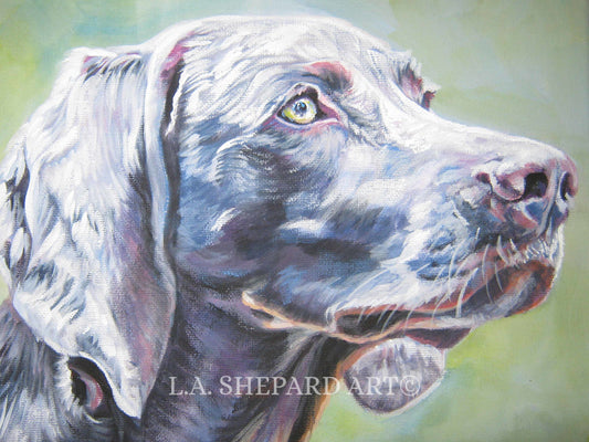 WEIMARANER dog art portrait print of LA Shepard painting 8x10