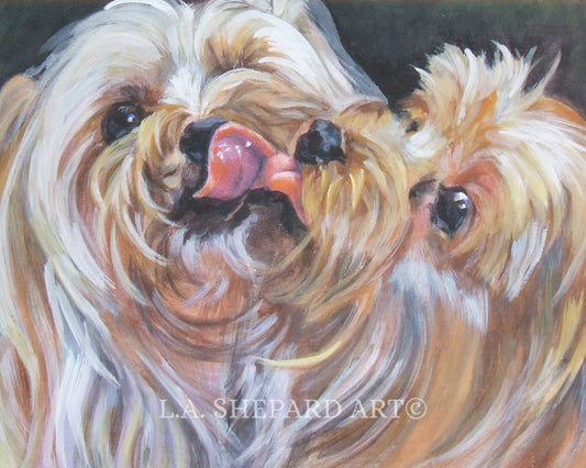 Yorkshire Terrier YORKIE PORTRAIT dog art PRINT of LAShepard painting 8x10"