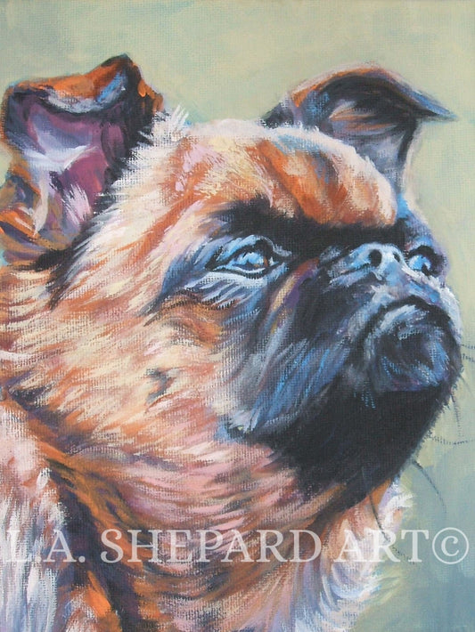 BRUSSELS GRIFFON dog art portrait PRINT of LAShepard painting 8x10