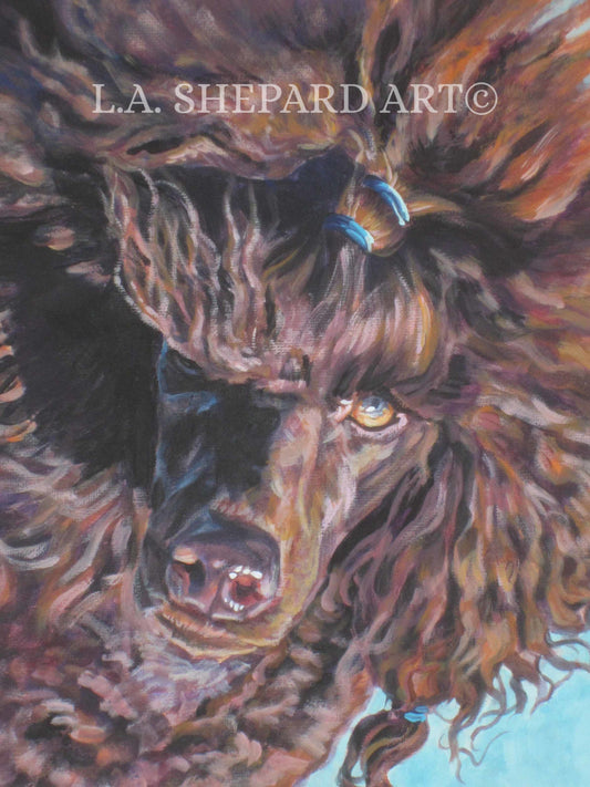 POODLE DOG PORTRAIT art canvas print of LaShepard painting 12x16
