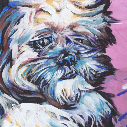 Shih Tzu dog portrait art modern Dog pop art bright colors 12x12