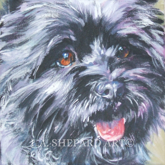 CAIRN TERRIER dog portrait ART Canvas print of LAShepard painting 12x12