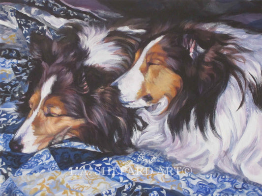 Shetland sheepdog SHELTIE DOG ART print of LAShepard painting 12x16