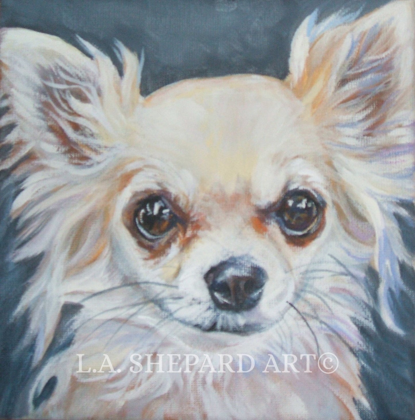 Chihuahua portrait dog art print of LA Shepard painting 8x8