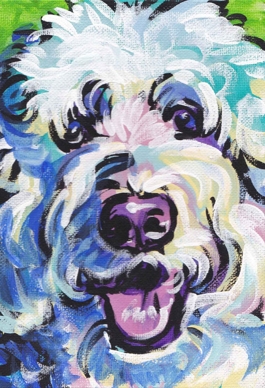 GOLDEN DOODLE dog pop art print bright colorful 8.5x11"