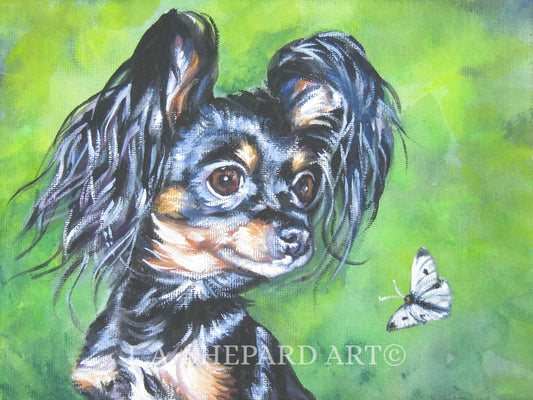 RUSSKIY russian Toy terrier DOG art canvas PRINT of LAShepard painting 8x10