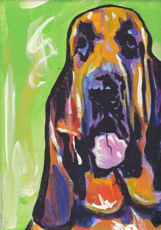 BLOODHOUND Dog portrait ART PRINT modern pop art 8.5x11