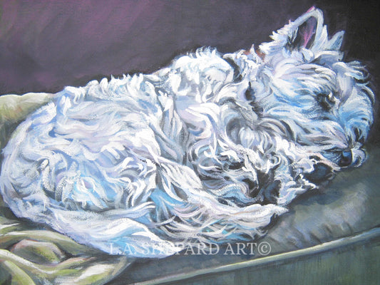 West Highland Terrier westie Dog art print of LA Shepard painting 8x10
