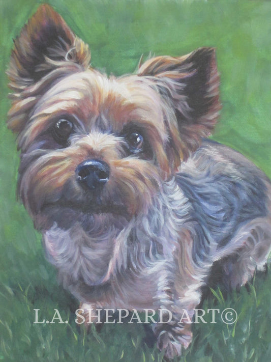 YORKSHIRE TERRIER yorkie dog art PRINT of LAShepard painting 12x16