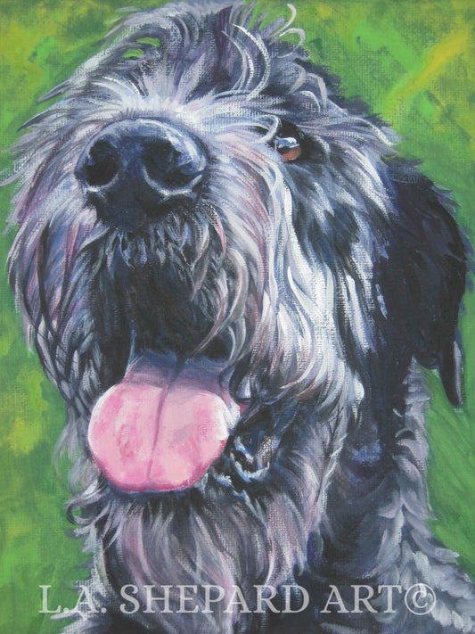 IRISH WOLFHOUND dog art portrait canvas PRINT of LAShepard painting 8x10