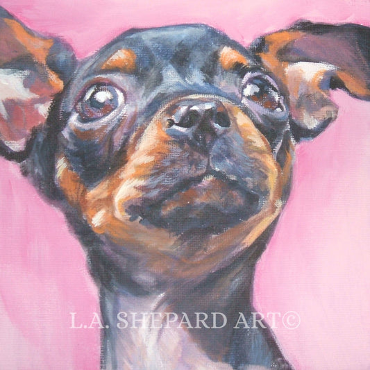CHIHUAHUA dog ART portrait canvas PRINT of LAShepard painting 8x8