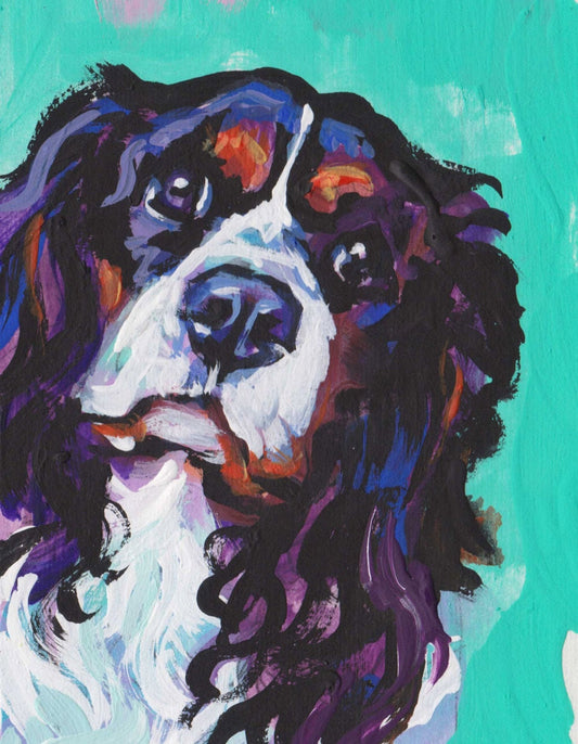 CAVALIER King Charles Spaniel modern DOG art PRINT pop art 8.5x11