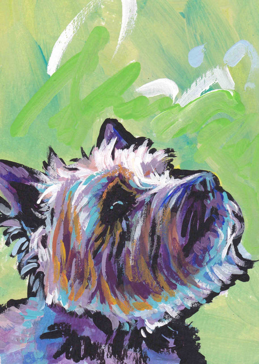 CAIRN TERRIER modern Dog art PRINT pop art bright colors 13x19