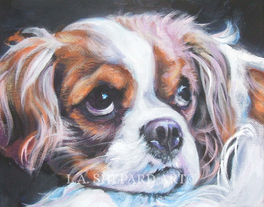 CAVALIER King Charles Spaniel DOG art PRINT of LAShepard painting 8x10