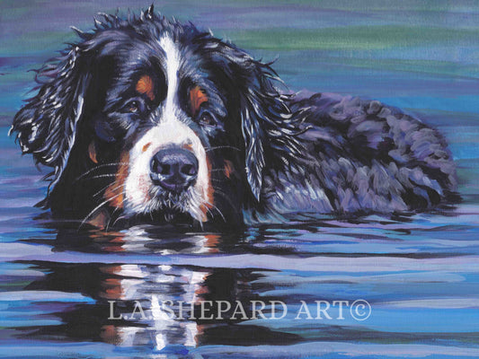 Bernese Mountain Dog BERNER ART PRINT of LAShepard painting 8x10