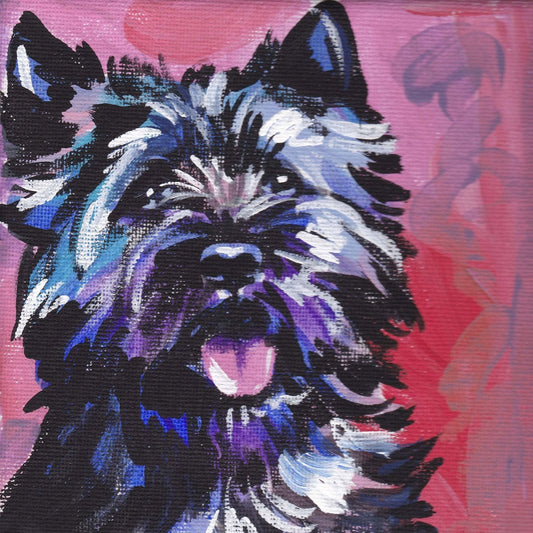 CAIRN TERRIER modern Dog art PRINT pop art bright colors 12x12