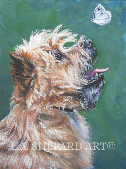 CAIRN TERRIER dog portrait art Canvas PRINT of LAShepard painting 8x10