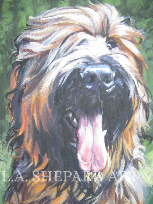 BRIARD DOG portrait art canvas PRINT of LAShepard painting 8x10