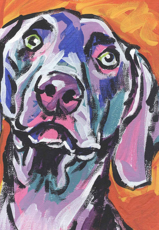 Weimaraner art print dog portrait pop art bright colors 8.5x11"