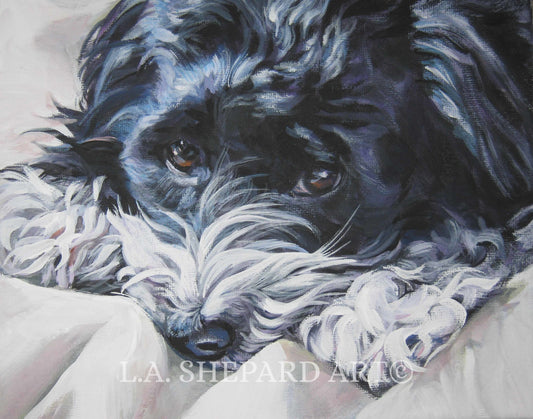 HAVANESE portrait dog ART canvas PRINT of LAShepard painting 8x10