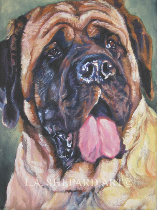"English Mastiff Moments" Giclée Prating of Original Painting by LA Shepard