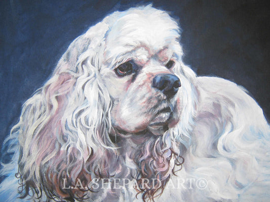 American Cocker Spaniel "Pretty in Blonde (American Cocker Spaniel)" Giclée Print of Original Painting by LA Shepard