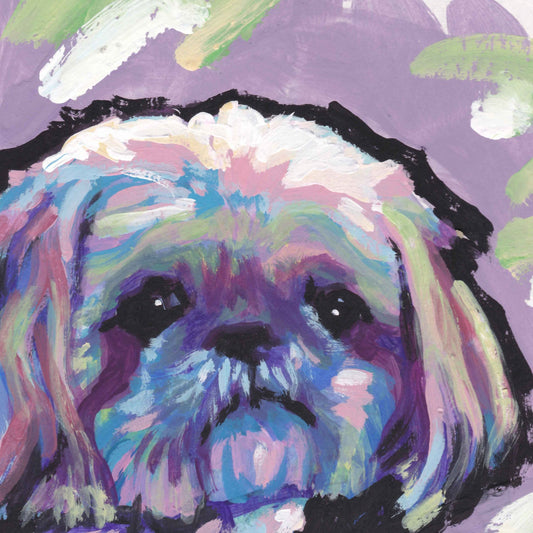 SHIH TZU Dog art PRINT modern pop art bright colors 12x12