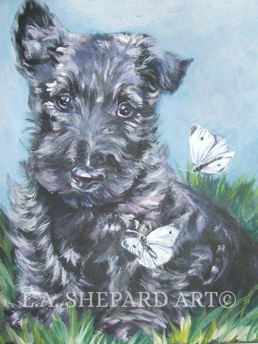 Scottish Terrier SCOTTIE dog ART portrait PRINT of LAShepard painting 8x10
