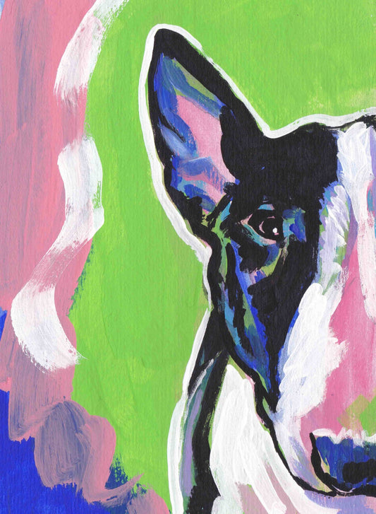Bull Terrier giclee art print of  pop art dog painting bright colors 13x19