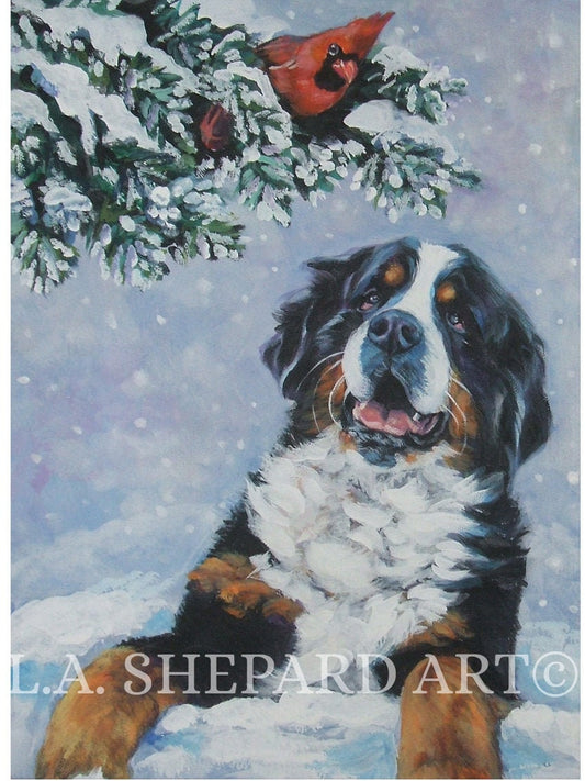 Bernese Mountain Dog portrait art PRINT of LAShepard painting 8x10" BERNER