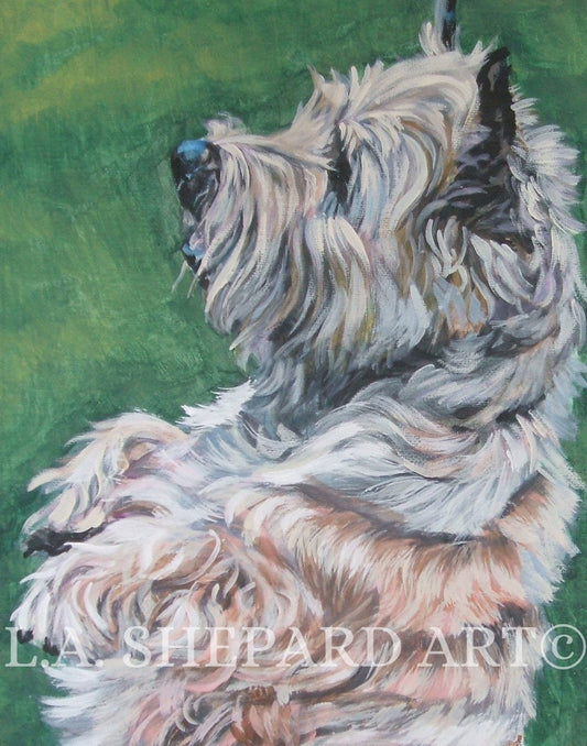 CAIRN TERRRIER dog art portrait PRINT of LAShepard painting 8x10