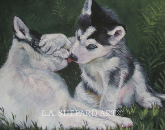 Siberian HUSKY dog ART canvas PRINT of LAShepard painting 8x10