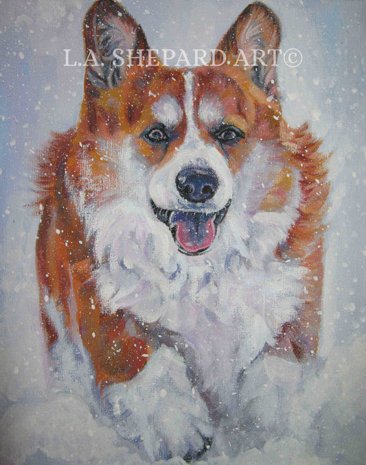 PEMBROKE Welsh Corgi dog art portrait PRINT of LA Shepard painting 8x10