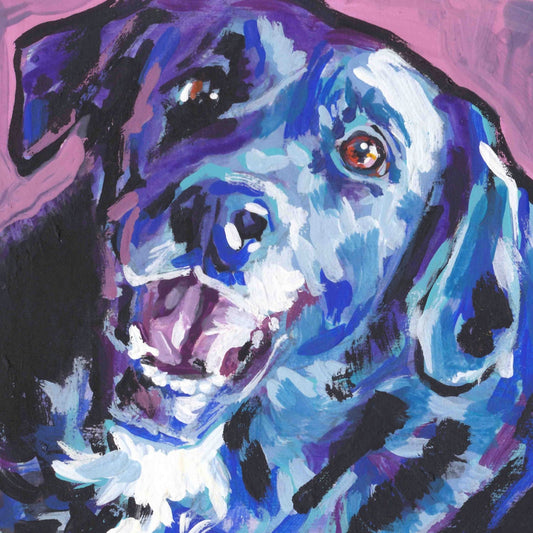 BORADOR ART PRINT of pop art dog painting bright colors 12x12