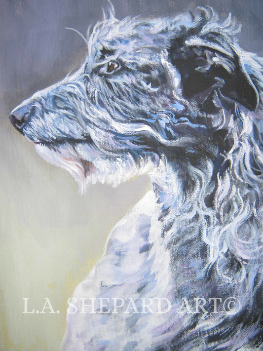 SCOTTISH DEERHOUND dog portrait art PRINT of LAShepard painting 11x14