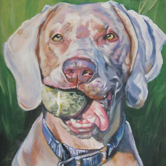 Weimaraner art print CANVAS print of LA Shepard painting 12x12 dog art