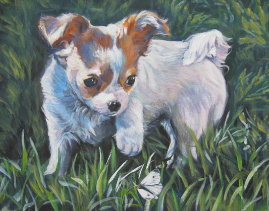 Chihuahua  CANVAS print of LA Shepard painting 11x14 dog art