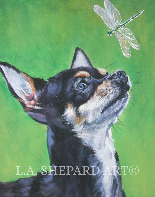 CHIHUAHUA dog ART portrait PRINT of LAShepard painting 8x10
