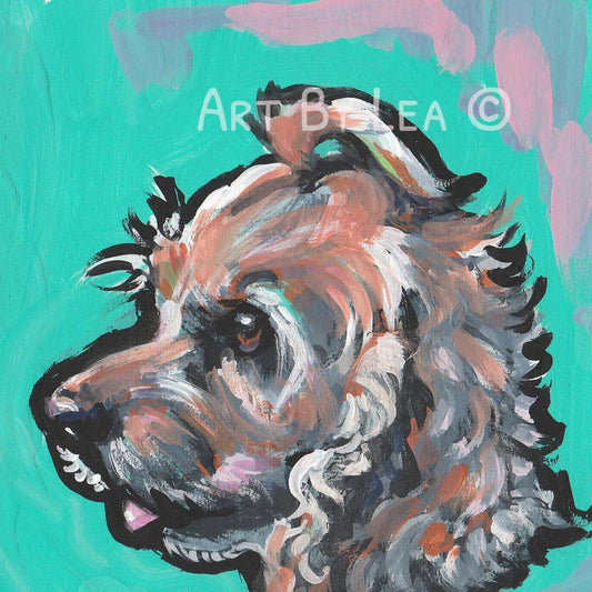 Cocker Spaniel giclee print of pop art dog painting bright colors 12x12"