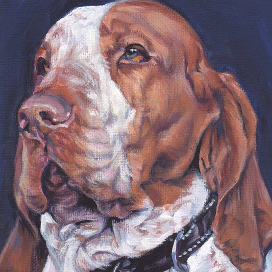 Bracco Italiano dog art portrait print of LA Shepard painting 12x12