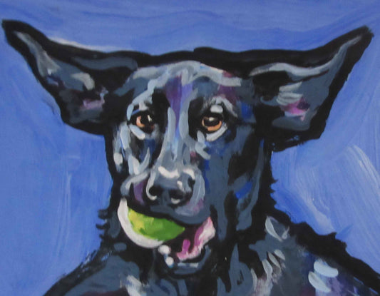 Lab German mix modern Dog art print pop art bright colors 8.5x11"