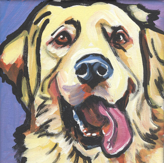 Golden Retriever art print modern Dog pop art bright colors 8x8