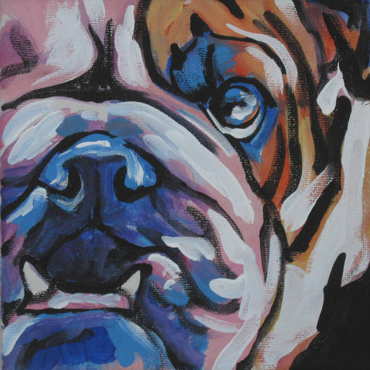 ENGLISH BULLDOG art modern Dog pop art PRINT bright colors 12x12