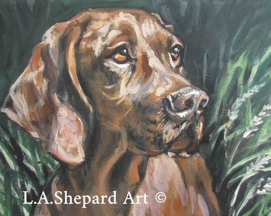 VIZSLA dog art portrait PRINT of LA Shepard painting 8x10