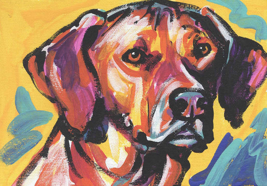 Rhodesian Ridgeback art print dog pop art bright colors 8.5x11