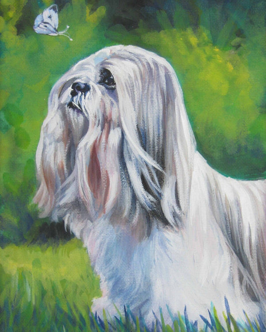 Lhasa Apso dog portrait art print of LA Shepard painting 8x10